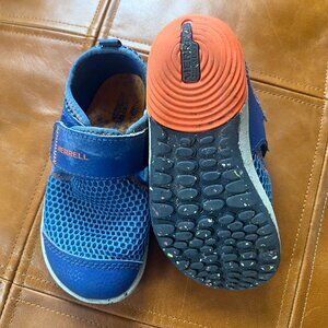 Merrell Bare Steps H20 Water Shoe, Blue/Orange, 8 US Unisex Little Kid